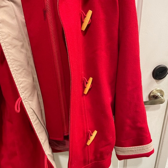 Vintage Herman Kay red wool toggle coat 8 - Picture 8 of 10